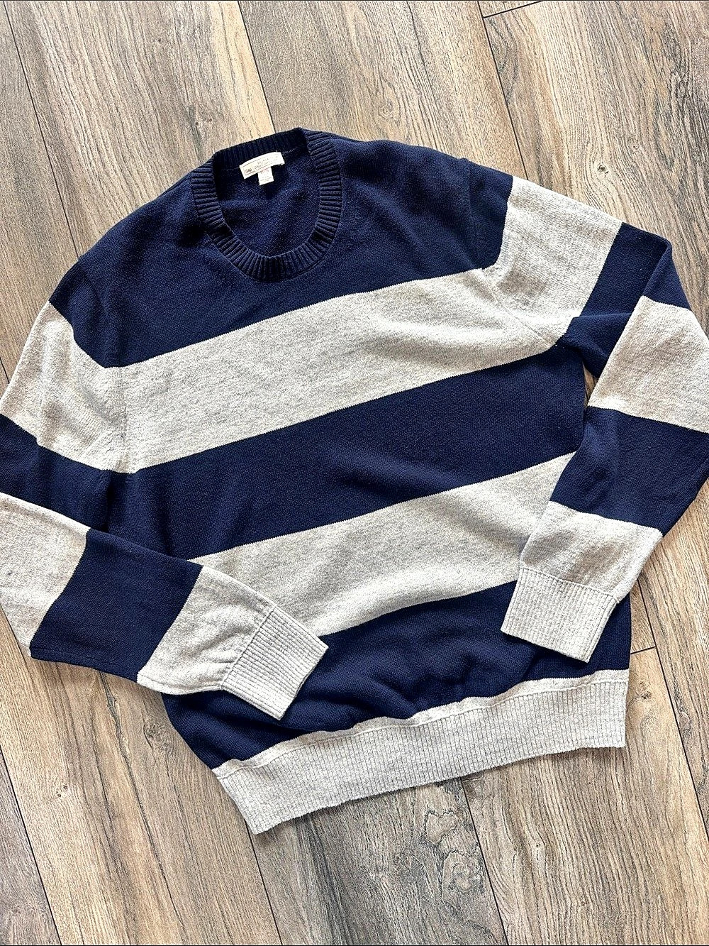 Gap Designed & Crafted Striped Cotton Crewneck Sweater Men's Striped Cotton